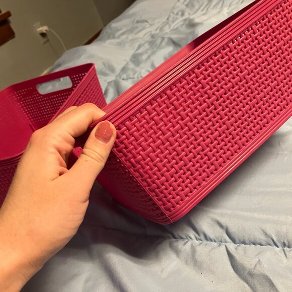 Two Pink Storage Containers - Picture 3 of 5